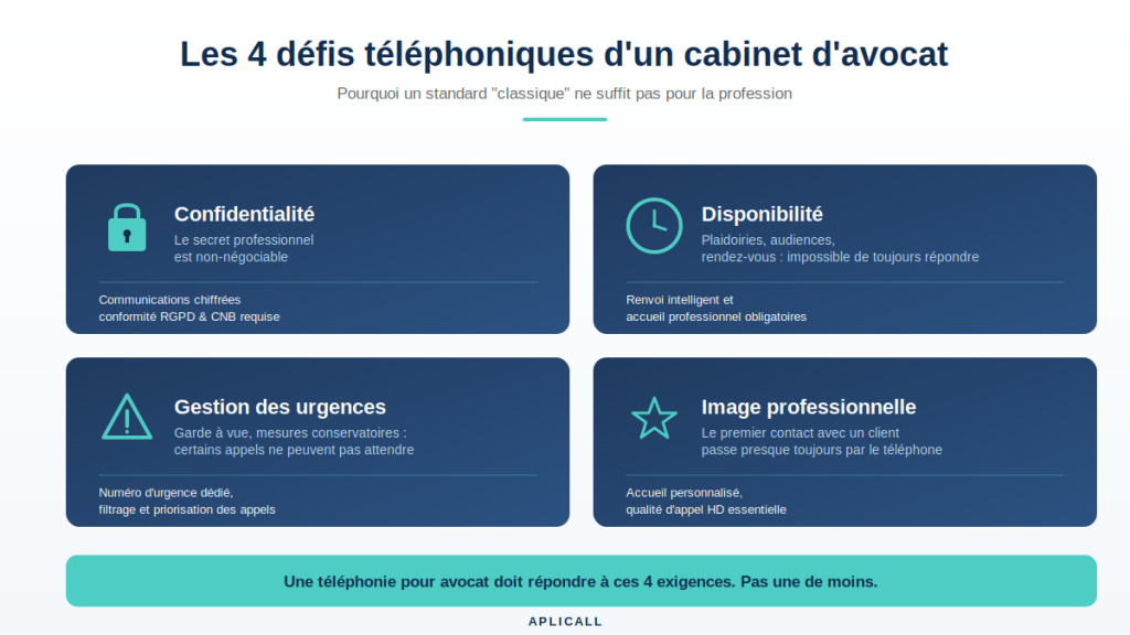 Les 4 défis téléphoniques spécifiques d'un cabinet d'avocat